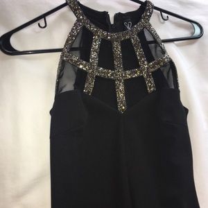 Full length prom dress with front slit